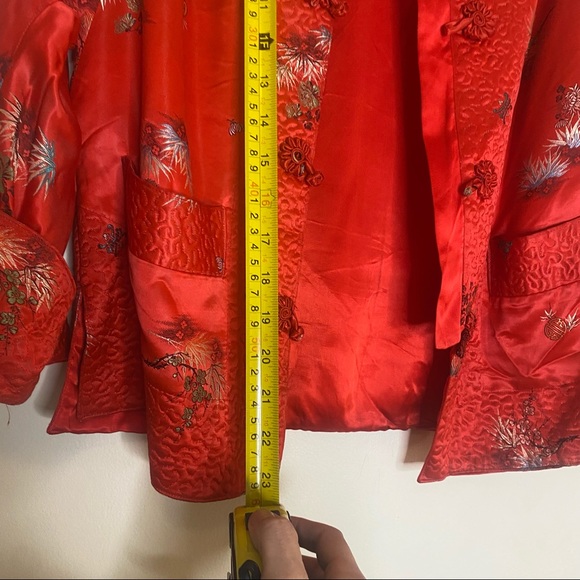 Red ‘Silk’ Quilted Blazer Medium - Picture 4 of 9
